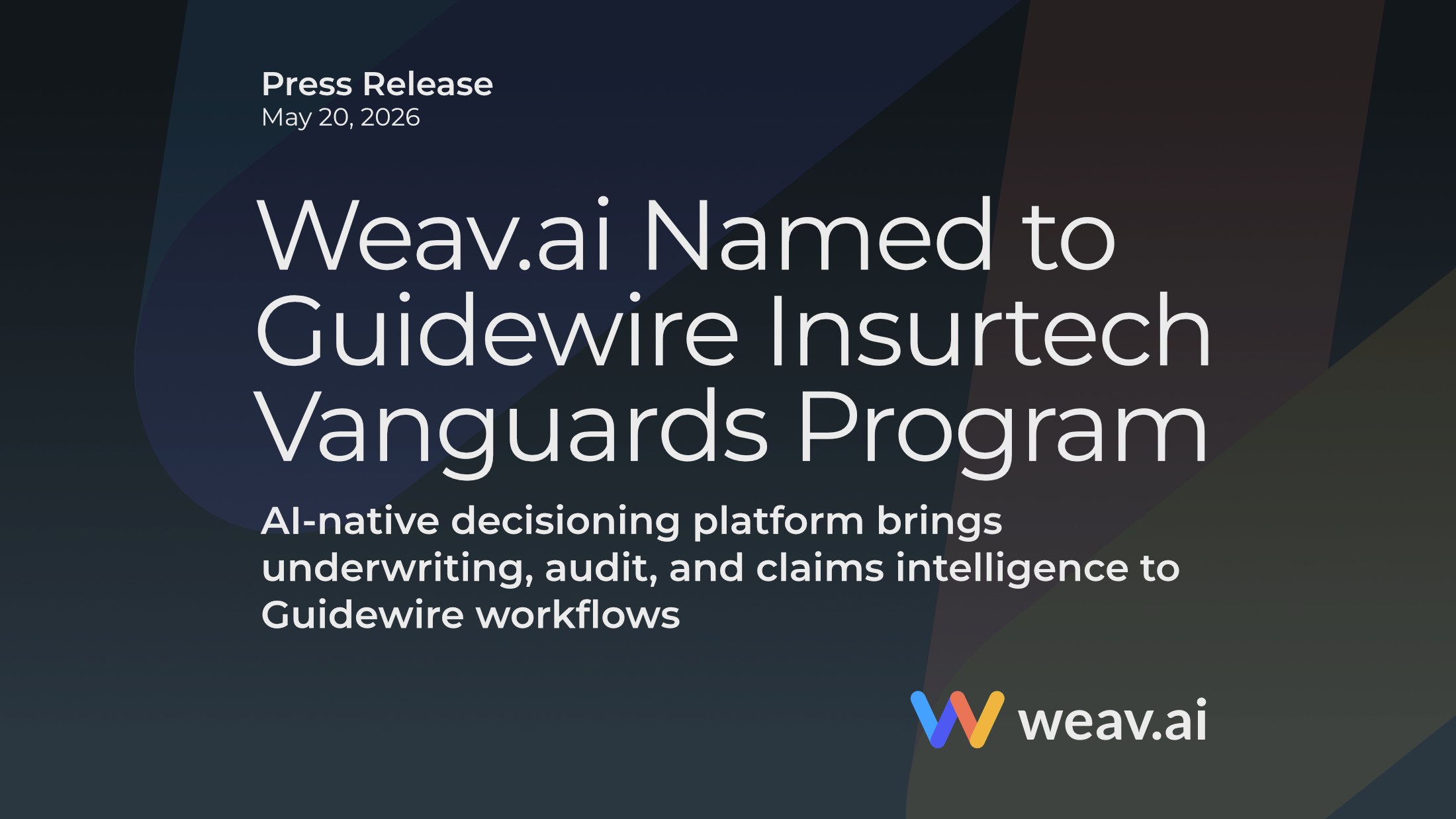 Weav.ai Named to Guidewire Insurtech Vanguards Program