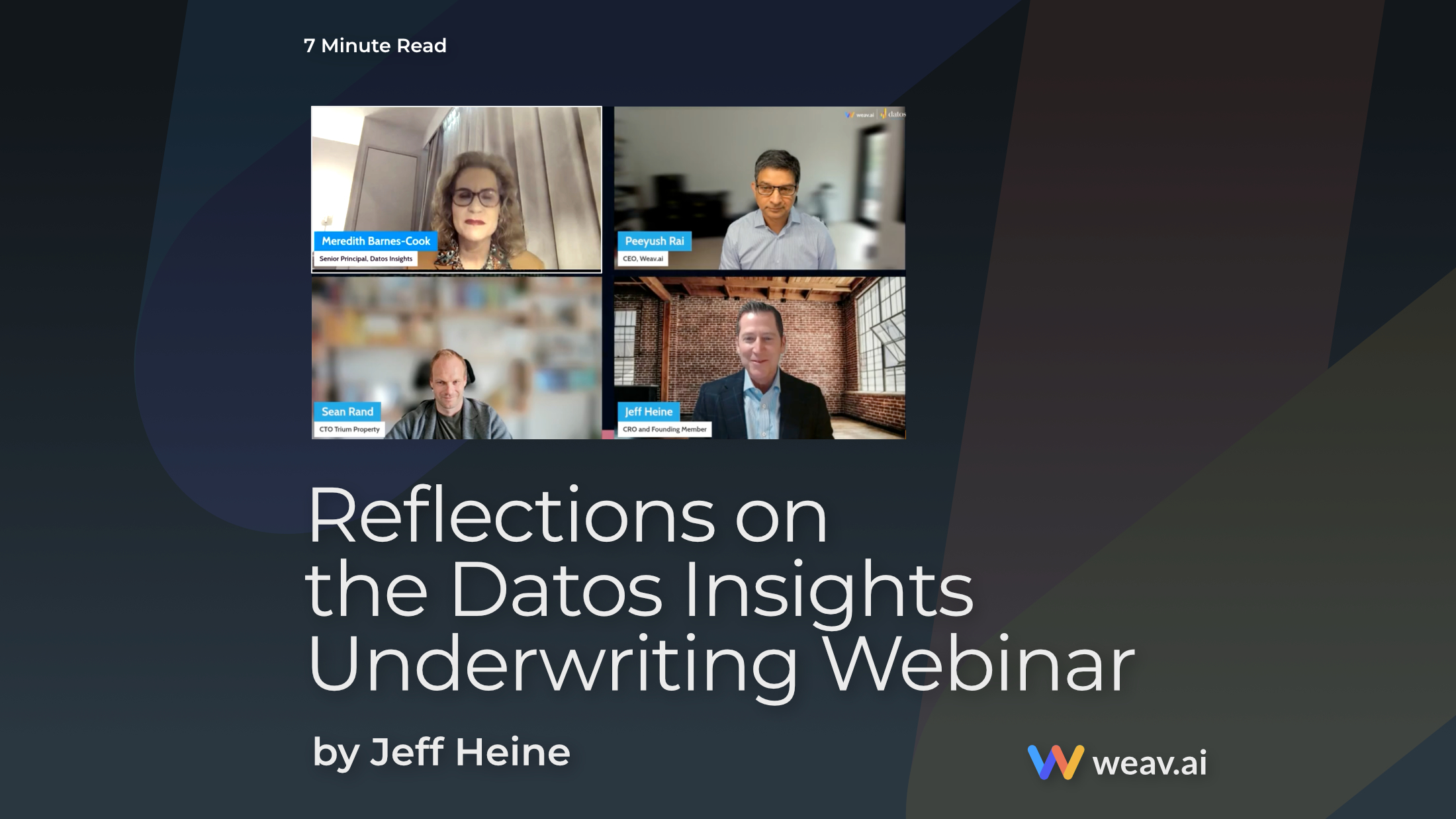Reflections on the Datos Insights Underwriting Webinar